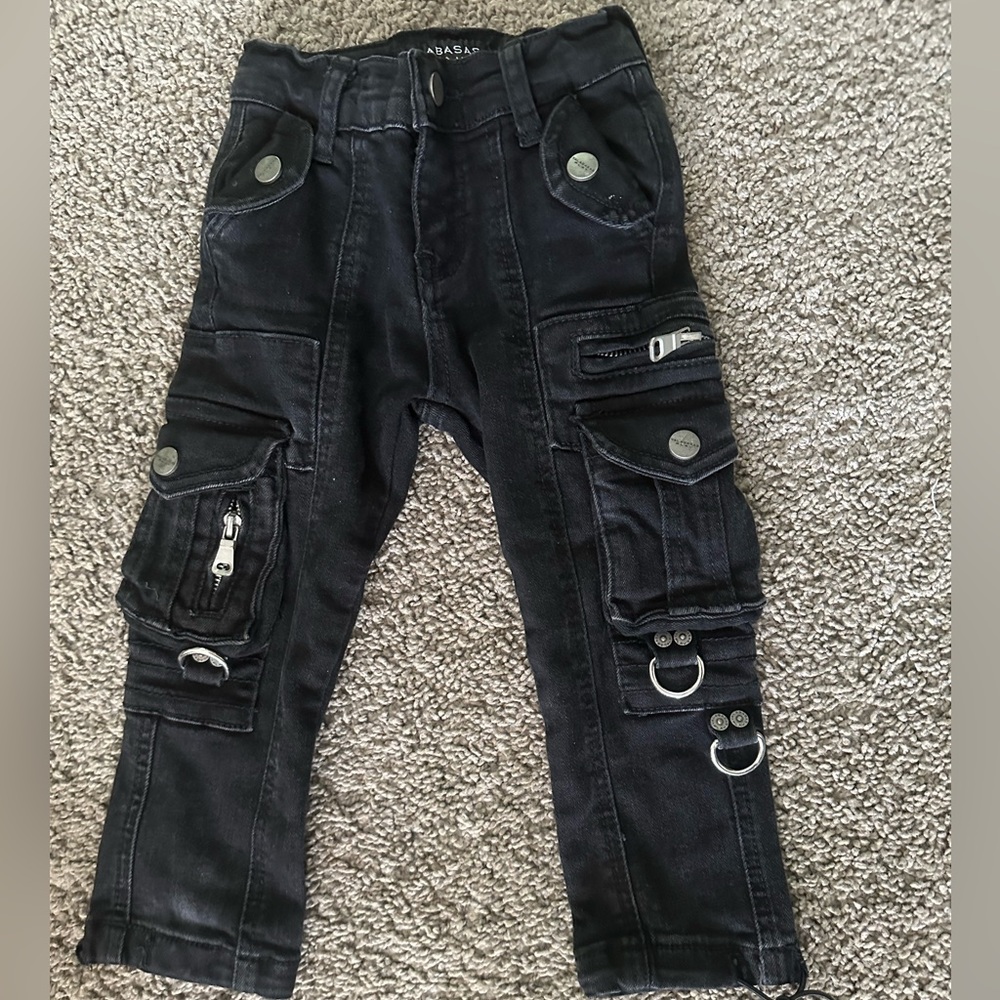 Kids Black Cargo Valabasas Jeans